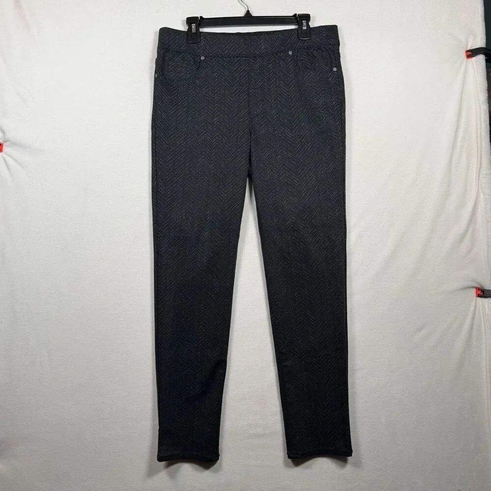 Gloria Vanderbilt Pull On Ponte Pants Womens 14 Average Black Stretch Slim